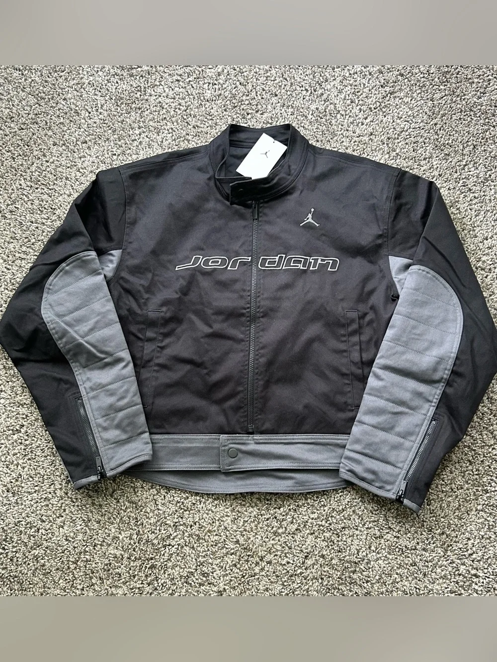 Nike Air Jordan Brooklyn Motorsport Jackets Black Mens Size Medium HV1048-010